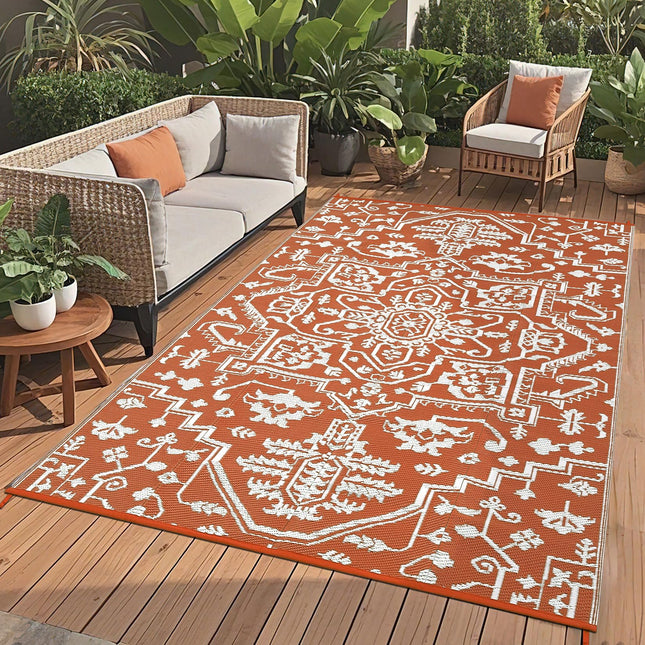 8x10 Large Outdoor Rug for Patio Rugs Waterproof, 