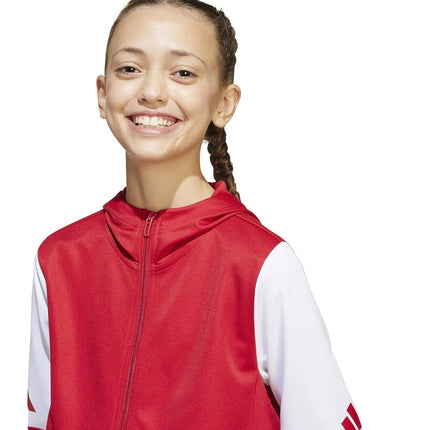 Adidas Unisex Child SQUADRA25 Hoody Kids, Red / white, XL