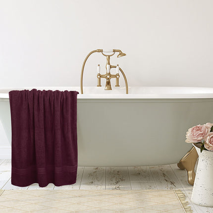 Toallas Utopia - Sábana de baño jumbo de lujo (35 x 70 pulgadas, Burdeos) - Toalla de baño extra grande de 600 GSM 100% algodón hilado en anillos, altamente absorbente y de secado rápido - Toalla de calidad hotelera supersuave (paquete de 2)