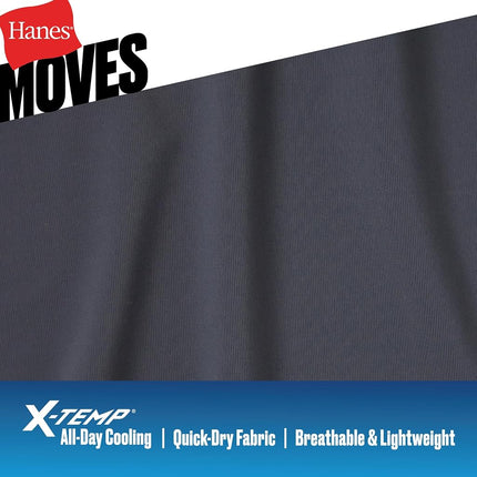 Hanes Men's Moves Performance Boxer Brief, Total Support Pouch, Trunk, and Long Leg, 3-Pack, Red/Grey/Black-Regular-3 Pack, XXL (Pack of 3)