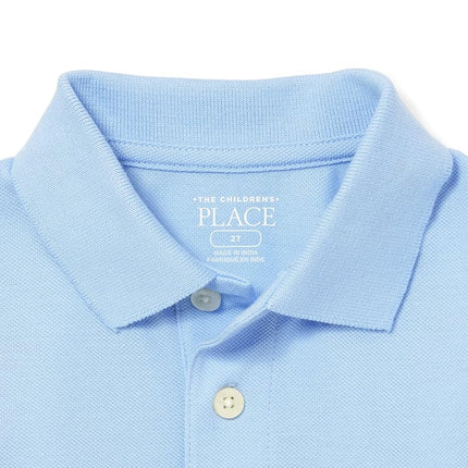 The Children's Place Baby Boys' and Toddler Long Sleeve Pique Polo Shirt, Brook Single, 9-12 Months