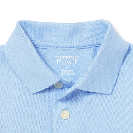The Children's Place Baby Boys' and Toddler Long Sleeve Pique Polo Shirt, Brook Single, 9-12 Months