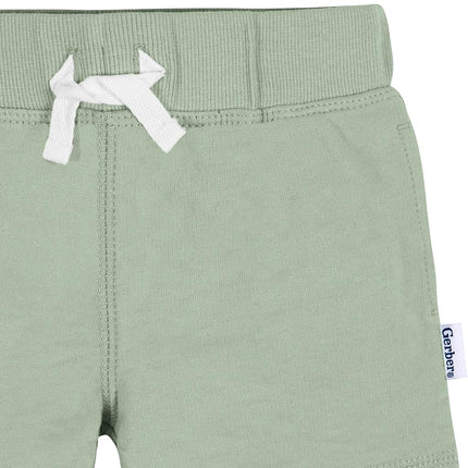 Gerber Bebé-Niño Niño pequeño Paquete de 3 Pantalones Cortos Tejidos, Verde, 5T
