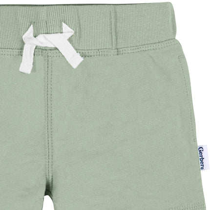 Gerber Baby-Boys Toddler 3-Pack Pull-on Knit Shorts, Green, 12 Months