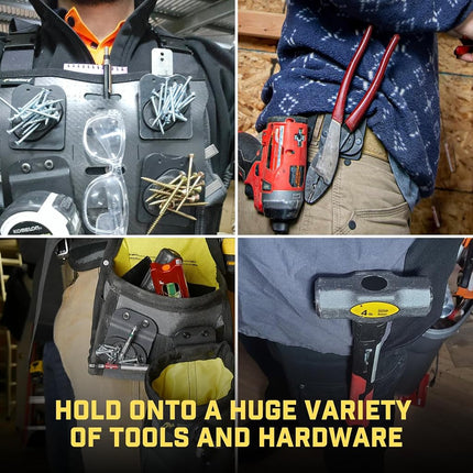 Holstery MagMaster | Magnetic Tool Holder - Strong Clip-On Belt Magnet Holster for Screws, Hammer, Sockets, Pliers, Drill Bit, Wrench, or Any Magnetic Tools and Hardware