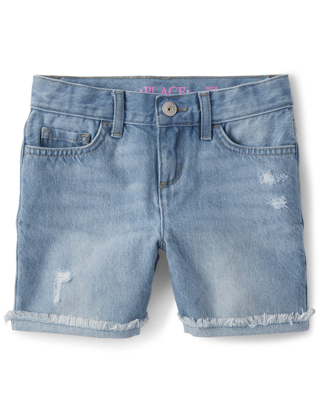 The Children's Place Girls' Distressed Denim Midi 