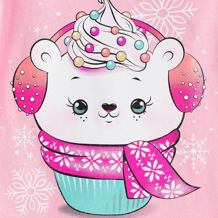 The Children's Place,Niñas bebés y Niñas pequeñas,Camisetas gráficas de manga larga surtidas para el día a día,Paquetes múltiples,2-Paquete de Pingüinos/Oso Cupcake,2 años