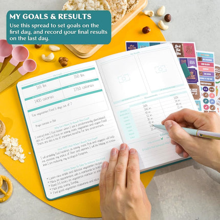Legend Wellness Planner & Food Journal – Daily Diet & Health Journal with Weight Loss, Measurement & Exercise Trackers – Lifestyle & Nutrition Diary – Lasts 6 Months, A5 size – Dark Teal