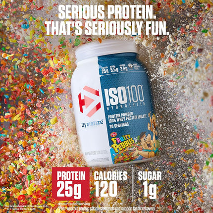 Dymatize Iso-100 Hydrolyzed Whey Protein Isolate 20 Serves Fruity Pebbles 640 gram