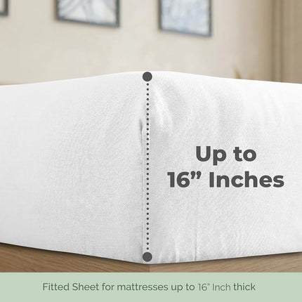 Elegant Comfort 6-PACK Luxury Fitted Sheets - Premium Hotel Quality Microfiber 6-Piece Fitted Sheets with Storage Pockets on Sides, Twin/Twin XL Size, White