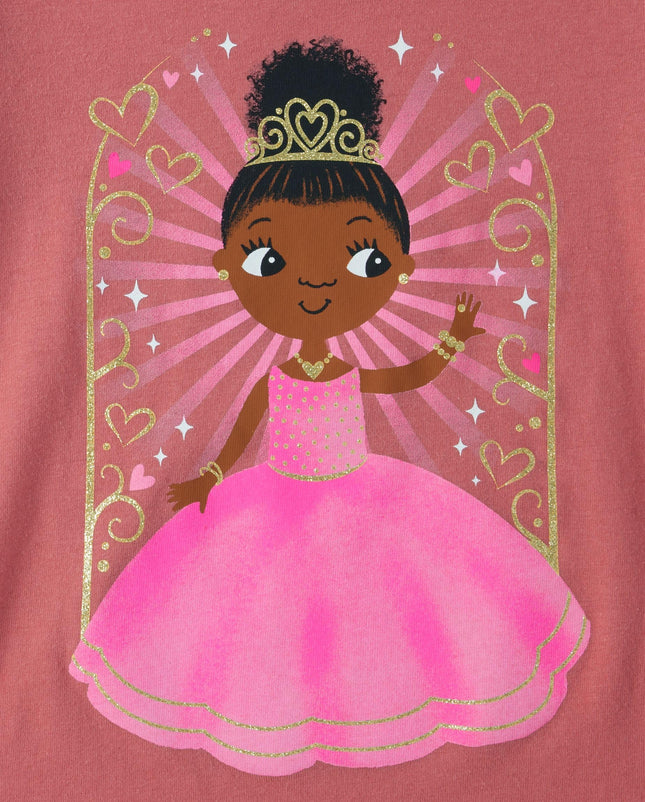The Children's Place Baby Toddler Girl Short Sleeve Graphic T-Shirt 3-Pack, Princess/Ballerina, 2T