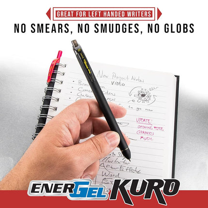 Pentel EnerGel Kuro Liquid Gel Pen .7mm 8/Pkg-Assorted Colors
