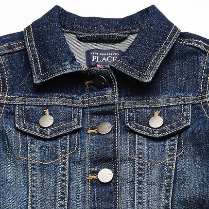 Chaqueta vaquera básica The Children's Place para niñas de bebé y niña pequeña, azul China, 2T