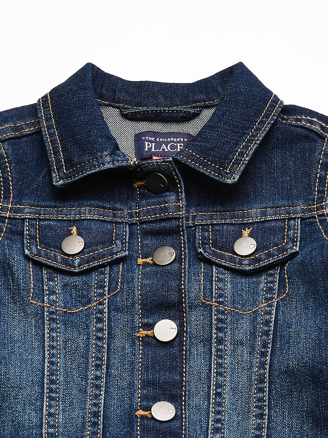 The Children's Place Baby Toddler Girls Basic Denim Jacket, China Blue, 2T