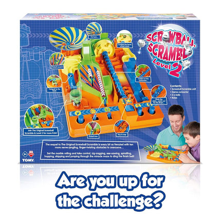 TOMY Screwball Scramble Level 2 Retro Children's Preschool Action Board Game, Puzzle Family Game, Kids Game For 5, 6, 7, 8 & 9 Year Old Boys & Girls