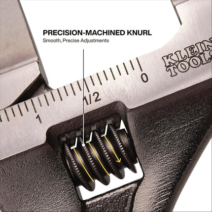 KLEIN TOOLS D86936 Adjustable Wrench, Forged with Slimmer Jaw and a High Polish Chrome Finish, 8-inch