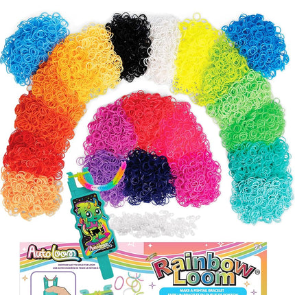 Rainbow Loom: AutoLoom Refill Pack: Neon - DIY Bracelet Craft Kit, 11,000 Rubber Bands in 22 Vibrant Colors, 1 AutoLoom, Jewelry Activity Set, Kids 7+