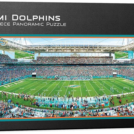 Masterpieces 1000 Piece Jigsaw Puzzle - NFL Miami Dolphins Panoramic Wall Art Decor - 13"x39" - Ages 13+