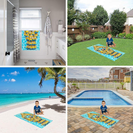 Toalla de algodón súper suave para baño/piscina/playa Franco Kids, 58 x 28 pulgadas, Minions: The Rise Of Gru