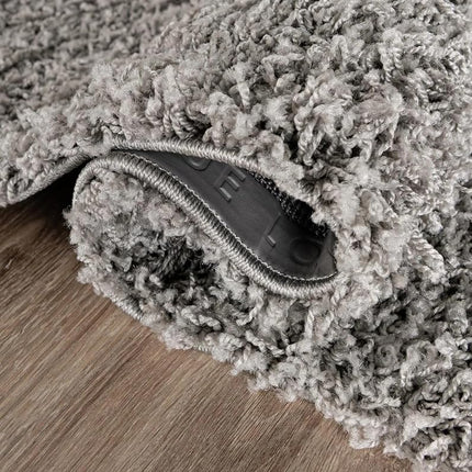 Alfombra de área de la colección Solo Solid Shag de Unique Loom - Alfombra moderna de felpa exuberante y suave (4' 0 x 6' 0 Rectangular, Gris Nube)