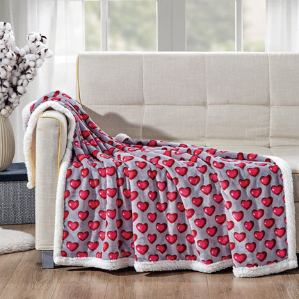 Elegant Comfort Reversible, Printed Sherpa Throw B