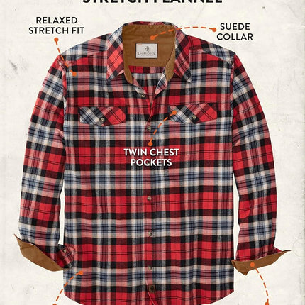 Legendary Whitetails Men's Legendary Flannel Shirt, Jazzy Barn Side Plaid, XX-Large Tall