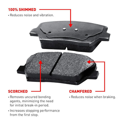 R1 Concepts Front Rear Brakes and Rotors Kit |Front Rear Brake Pads| Brake Rotors and Pads| Ceramic Brake Pads and Rotors |fits 2012-2016 Volkswagen CC, 2015-2020 Volkswagen GTI