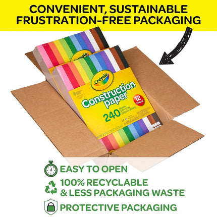Crayola Construction Paper, 480 Count, 2-Packs of 240 Each, 10, Great for Arts & Crafts, Home or School Projects
