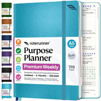 Purpose Planner Notebook A5 5.8”x8.3” Undated Dail