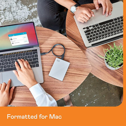 WD 6TB My Passport Ultra for Mac, portable external hard drive, USB-C, Mac Compatible, portable external storage, software with defense against ransomware, backup and password protection, Silver