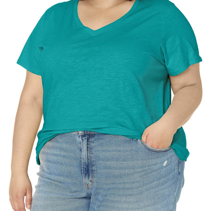 Dickies Women's Short Sleeve V-Neck T-Shirt, Deep 
