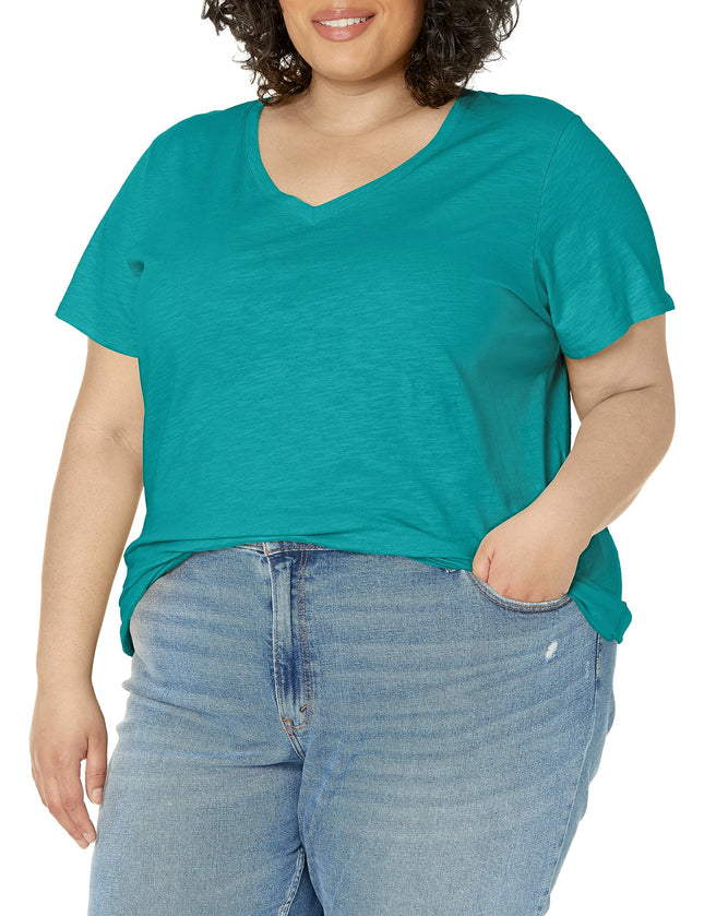 Dickies Women's Short Sleeve V-Neck T-Shirt, Deep 