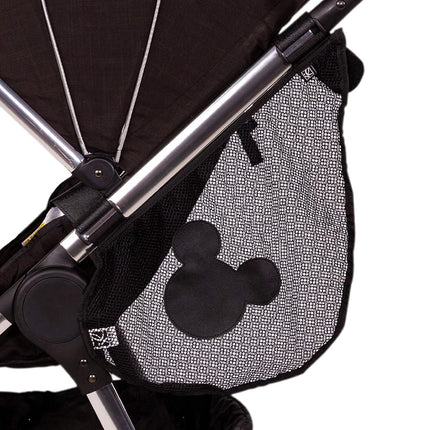 J.L. Childress Disney Baby Side Sling Cargo Net, organizador y almacenamiento para cochecito, Mickey Negro