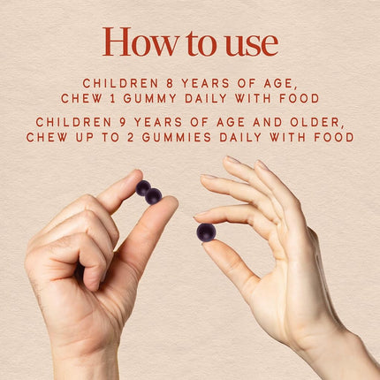 Nature's Way Kids Cool, Calm & Collected Gummies for Ages 8 and Over, Grape Flavored, 40 Count
