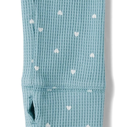 The Children's Place Girls' Basic Long Sleeve Thermal Henley Tops, Artic Blue, X-Small