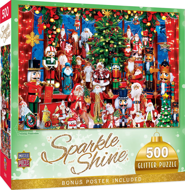 Masterpieces 500 Piece Glitter Christmas Jigsaw Pu