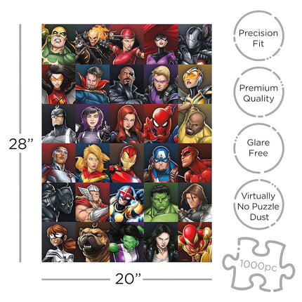 AQUARIUS Marvel Heroes Collage 1,000 pc Puzzle
