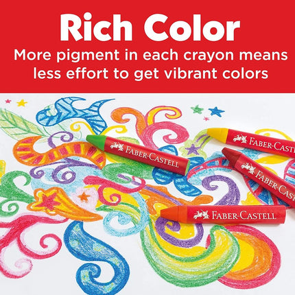 Faber-Castell Beeswax Crayons in Durable Storage Case, 12 Vibrant Colors