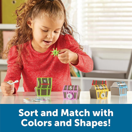Learning Resources Sorting Surprise Pirate Treasure, Ages 3+, Colour Sorting Toy, Unlock Fine Motor Skills & Matching Fun, Gifts For Kids