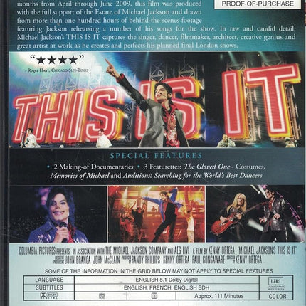 Michael Jackson's This Is It [DVD] [2009] [Region 1] [US Import] [NTSC]