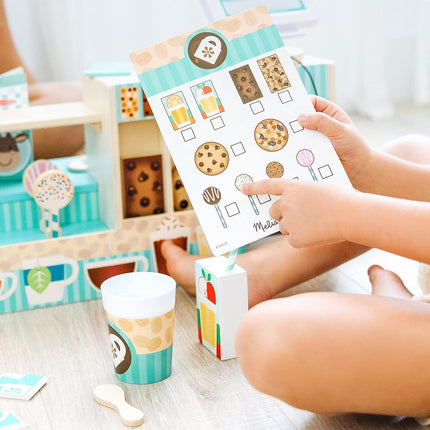 Melissa & Doug Wooden Toy Caf� Barista Coffee Shop | Wooden Toy for Kids | Role Play | Montessori Toy | 3+ | Gift for Boys or Girl - FSC Certified