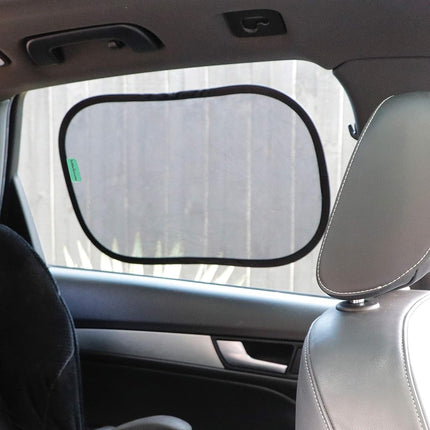 Little Chicks Static Cling Car Window Shades UPF 50+ Sun Protection - 2 Pack - Model CK103, Black