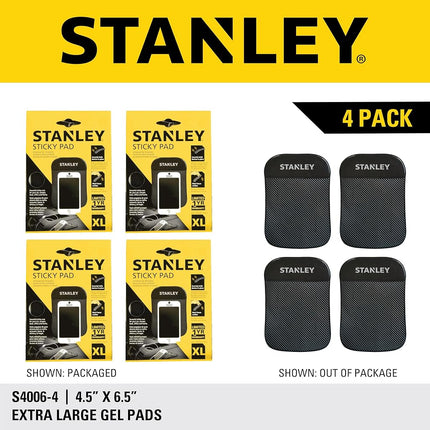 STANLEY S4006 4.5" x 6.5" Extra-Strong Anti-Slip Grip Dashboard Gel Pad for Cell-Phone, Tablet, GPS, Keys or Sunglasses, Pack of 4