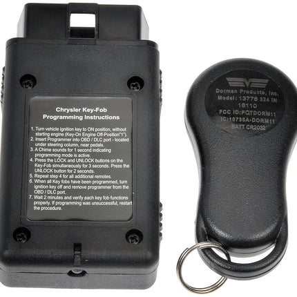 Dorman 13776 Keyless Entry Remote 4 Button Compatible with Select Chrysler/Dodge/Jeep Models (OE FIX), Black