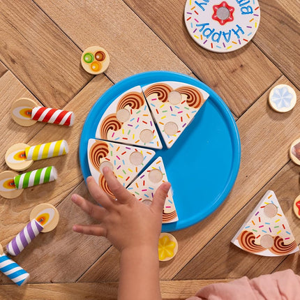 Melissa & Doug Wooden Birthday Cake | Pretend Play | Wooden Play Food Toy for Kids | 3+ | Gift for Boy or Girl