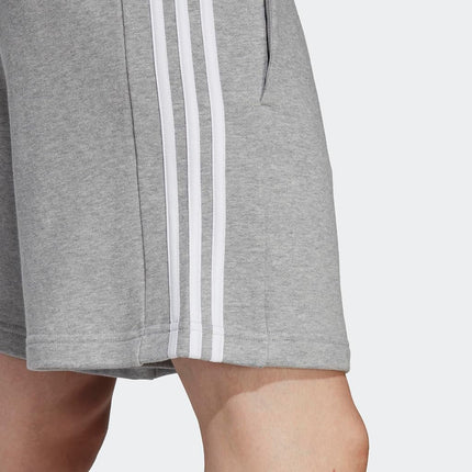 adidas Men's Essentials 3-Stripes Fleece Shorts, Medium Grey Heather, Small Tall