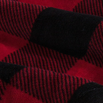 Elegant Comfort Ultra Soft Reversible Buffalo Plaid Flannel Sherpa Blanket - Cozy Silky Checkered Fleece Throw for Couch, Bed - Plush Fuzzy Warm Winter Blanket for Gift, Twin XL, Burgundy