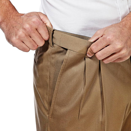 Haggar Men's Premium No Iron Khaki Classic Fit Pleat Front Casual Pant (Regular and Big & Tall Sizes), British Khaki, 36W x 32L