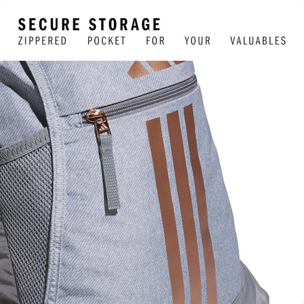 adidas Alliance Sackpack – Drawstring Backpack Small Bag for Men and Women, 3/Twill Grey/Rose Gold/Grey, One Size, Alliance Sackpack – Drawstring Backpack for Sports, Small Gym Bag