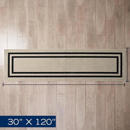 Nautica – Tapis de Couloir | Tapis d'intérieur pour Couloirs et Entrées | Tapis de Porte d'Entrée et de Cuisine Antidérapant | Tapis d'Entrée Lavable en Machine | 76 cm x 305 cm | Double Bordure Torsade Naturelle